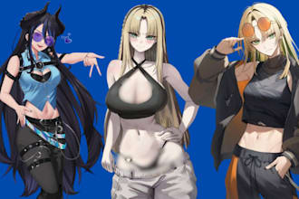 design and rig pro live 2d model,live2d rigging vtube studio 2d vtuber character