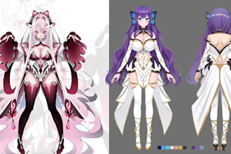 design and rig pro live 2d model,live2d rigging vtube studio 2d vtuber character