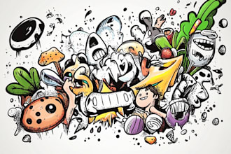 do all kind of doodle art illustration, doodle art, doodle icon