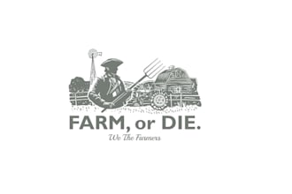design farm agriculture lawn care landscape and cattle logo