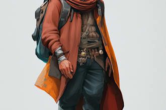 create original fantasy character concept art and design