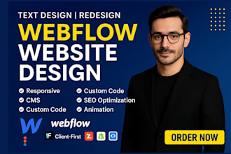 design, redesign and develop responsive webflow website, figma to webflow, cms