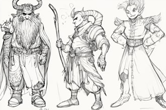 illustrate sketch character concept art for you