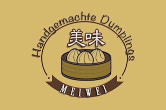 design minimal delicious chinese dumplings logo