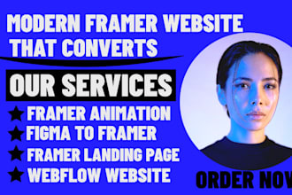 design framer or webflow website, figma to framer or figma to webflow