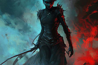 draw dark art horror illustration