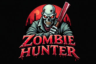 design awesome zombie hunter logo within two days