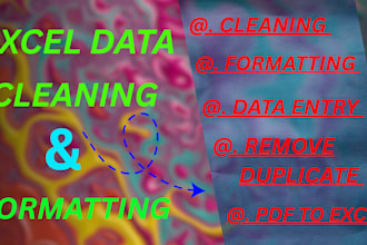 clean, format, merge, split excel data