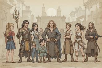 make a d and d character art, dnd art and dnd party