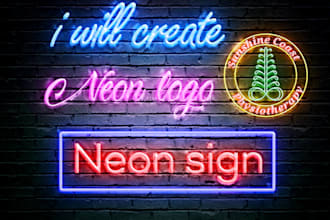 design neon logo neon sign digital led signs in 3d