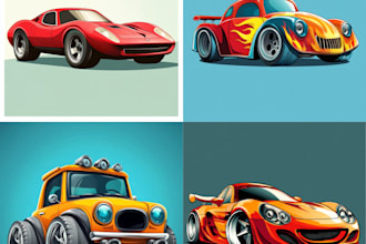 design amazing vector cartoon car illustration