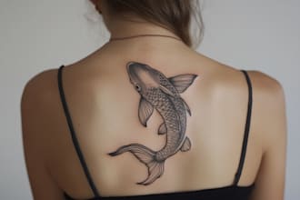 do custom minimalist tattoo design in a cute style
