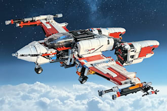 custom lego design for aircraft, vehicle car, spaceship with manual instruction