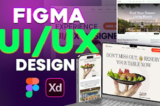 do figma website design, website ui ux design mockup, landing pages in figma, xd