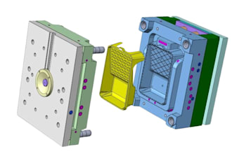 design part for injection mold, dfm cad design product design, moldflow analysis
