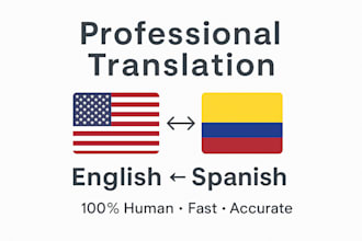 translate english to spanish and spanish to english professionally