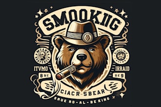 design high quality export bear smoking logo with express delivery