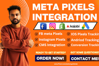 set up facebook or google meta ads pixel analytics API for kajabi landing page