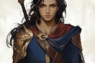 draw artwork for cover book, dnd, and card game