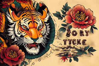 make old school traditional tattoo design for you