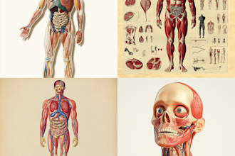 draw exercise, medical and anatomy illustrations