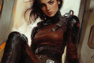 draw star wars sci fi character art, game character for you