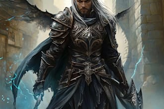 make dnd commission, fantasy or sci fi charater concept art