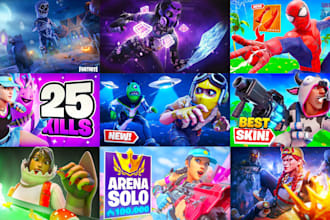 high quality montage thumbnails for fortnite, valorant, apex, csgo youtube video