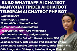 build whatsapp ai chatbot manychat tinder ai chatbot telegram ai chatbot php bot