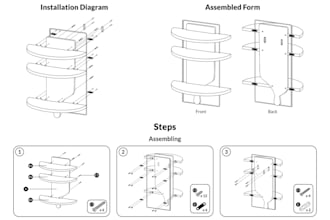 draw instruction manual and product illustration in line art for your product