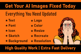 fix, edit, resize, recreate logo and ai generated images convert to vector file
