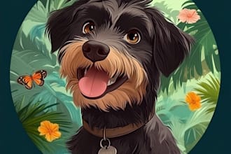 make your pet portrait into cute disney style illustration