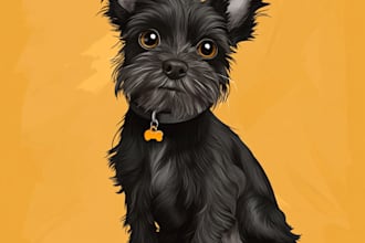 draw your pet portrait into cute disney style