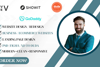redesign vev duda godaddy webador showit website design template builder seo