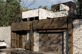remodel 3d exterior modern villa,facade design,outdoor patio,3dsmax,3d floorplan