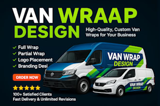 do van wrap design, car wrap, truck or vehicle wrap design