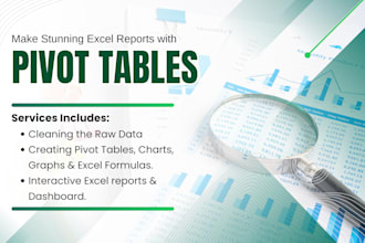 do data cleaning, pivot tables, and dashboards in excel