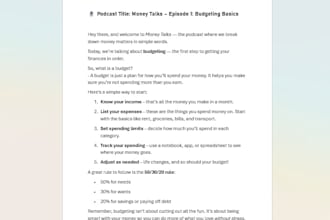 write a podcast content writing