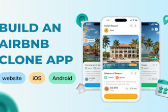 develop an airbnb clone for ios, android, and website
