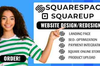 do squarespace website design redesign square online store landing page SEO