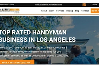 create responsive cleaning handyman, ,electrical, landscaping,  landing website