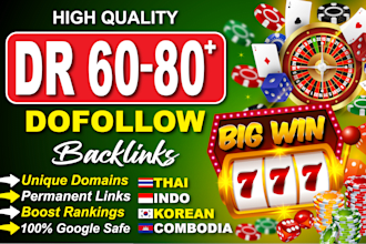 provide high DR 60 to 80 SEO dofollow backlinks