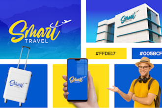 design a highly impactful and modern minimalist logo with a full branding kit