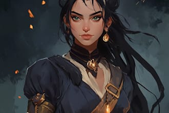 create fantasy, dnd character design, dnd party illustration