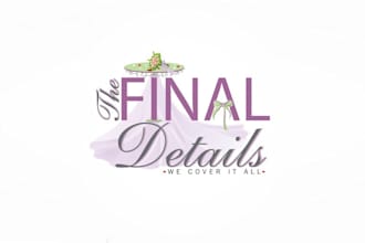 design elegant floral wedding logo for your big day