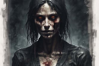 do awesome artwork for dark art, horror, creepy illustration