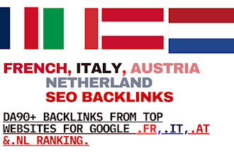 do french,italy,netherland and austria via high da dofollow seo backlinks