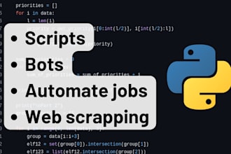 develop scripts, bots, automate jobs and web scrapping in python
