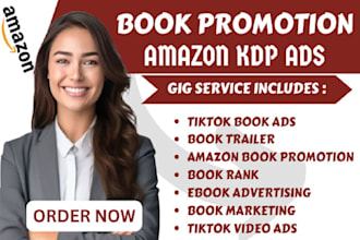 promote booktok tiktok video, amazon KDP ads, book rank author marketing