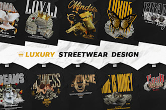 streetwear design with a luxury theme